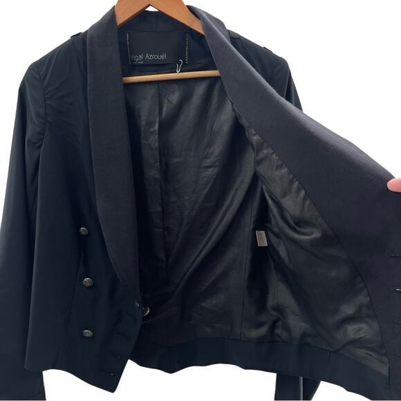 Yigal Azrouel New York Military Inspired Cropped 100% Wool Blazer USA Size 8 - Picture 6 of 13